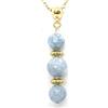 ThurColas Collana da donna in pietre naturali con pendente e dettagli decorativi in ottone dorato
