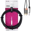 GEWA Cavo a Y Pro Line, 1,5 m, nero, spina REAN, jack stereo da 3,5 mm - 2x cinch, 190792