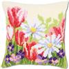 VERVACO Kit Cuscino Punto Croce FIORI PRIMAVERILI Set Ricamo Principianti Cuscini Gobelin Decorativi ca. 40 x 40 cm Accessori Per Lavoretti Creativi DIY Casa Decor Hobby Adulti Cross Stitch
