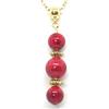 ThurColas Collana da donna in pietre naturali con pendente e dettagli decorativi in ottone dorato