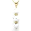 ThurColas Collana da donna in pietre naturali con pendente e dettagli decorativi in ottone dorato