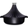 INTIGNIS NTIGNIS Marmite à tajine marocaine | Passa quattro | Grande coda di 28 cm | Induzione, gas, électrique, céramique | Revêtement anti-adhésif sans produits chimiques Greblon (Nero)