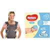 Infantino Flip Advanced 4-In-1 Marsupio Porta Bebè Convertibile - Ergonomico, per Neonati e Bambini tra 3,6-14,5 kg & Huggies Pure Salviette Umidificate per Bambini, 672 Salviette