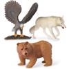 Terra by Battat - Lupo, orso, aquila - Giocattolo per bambini con animali - 3 Figurine di animali della foresta - Lupo, orso, aquila - 3 anni +