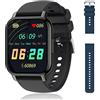 Popglory Smartwatch Uomo Donna, 2 cinturini Orologio Chiamate e Whatsapp, Contapassi Assistente Vocale, Orologio Digitale 24H Cardiofrequenzimetro, Pressione Sanguigna SpO2 Sonno, per Android iOS