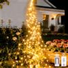 yowin Luci Albero di Natale 1M 100 LED Luci di Natale da Esterno Cascata a Batteria con Telecomando, 8 Modalità Cascata Luci Natale Interno Impermeabile Catena Luminosa Natalizie per Balcone Natale