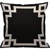 HGOD DESIGNS Federa per cuscino con bordo a chiave greca, simpatica e chic a righe geometriche bianche e nere, decorazione per la casa, soggiorno, camera da letto, divano, sedia, 45 x 45 cm
