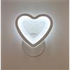 damastoreitalia Universo Applique led da parete a muro illuminazione per interno a forma di cuore stile moderno lampada 6W (Luce fredda - 6500K)
