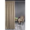 Eurofirany KRISTI Tenda in Velluto con Fettuccia Arricciata - 1 pz. Tenda Termica e Oscurante per Camera da Letto, Soggiorno e Sala da Pranzo, Densità 330g/m², 140x270 cm, Marrone Chiaro