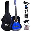 Winzz Chitarra Classica 4/4 per Principianti - Kit di Chitarra Spagnola da 39 Pollici con Corde in Nylon per Adulti, Bambini dai 10 Anni in su, Bluburst
