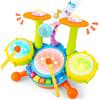 deAO Set Musicali a Percussione Strumenti Elettronici per Bambini, Musicale Batteria con Microfono, Vari Effetti Sonori, Tamburo Giocattolo per Ragazzi e Ragazze