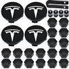 YISIZES Kit di coprimozzo aerodinamici per Tesla Model 3, Y, S, X, con logo argentato