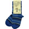 Grödo Calzini corti in cotone bio - col. blu chiaro a righe