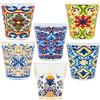 NAMAI - Set 6 Bicchieri Colorati Vetro, 270 ML, Adatti alla Lavastoviglie e Microonde, Vetro Resistente, Colori Vivaci, Idea Regalo, Made In Italy