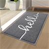 Homaxy - Zerbino per interni ed esterni, con scritta Hello, antiscivolo, lavabile, per porta di casa, ingresso, giardino (40 x 60 cm, grigio)