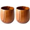 Amacoam Jujube Tazza di Legno, Tea Set in Legno Tazza da tè Solid Wood Cup, Naturale Mug per Caffè Birra Tea Juice Milk, Fatto a Mano Con Sorprendente Maestria e Materiali di Gualitŕ (2pcs/set)