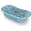 Babylon vaschetta per bagnetto Liner bagnetto neonati con termometro da bagno, accessori compatti, vaschetta bagnetto neonato 0-6/0-36 mesi, vasca bagno neonato con tappo, colore: blu