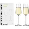 RITZENHOFF 6111008 - Bicchiere da champagne 200 ml - Serie Lichtweiss 2 pezzi, Set 3 con oro vero, per 200 ml - Made in Germany