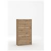 BellaHome Scarpiera 3 ante a doppia ribalta quercia 67x28x119 cm