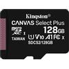 KINGSTON Scheda di Memoria Micro SD 128 GB MicroSDXC UHS-I Classe 10 - SDCS2/128GBSP Canvas React Plus