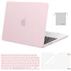MOSISO Custodia Compatibile con MacBook Air 13 Cover M5 M4 M3 M2 2026-2022 A3449 A3240 A3113 A2681,Case per MacBook Air 13,6'' display Liquid Retina&Copritastiera&Pellicola&Borsa, Quarzo Rosa