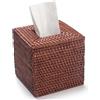 YANGQIHOME Scatola per fazzoletti in Rattan Quadrato, Scatola per Salviette in Vimini per Casa Ufficio Bagno,14,5 x 14,5 X 14,5 cm, Marrone Miele