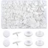 TOAOB THE ONE AND ONLY BABY TOAOB 150 Insiemi Bottoni a Pressione Bianco Automatici in Plastica T8 14 mm per Cucito Creativo Fai da Te Scrapbooking