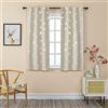 GIRASOLE HOME® Coppia Tende Oscuranti Morbide Fantasia Stelle Argentate Tenda Morbida per Interni con Tasca e Passanti Nascosti 2 Pannelli (Beige, 70x145cm)