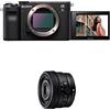Sony Alpha 7C Fotocamera Digitale Mirrorless Full-Frame, Real-time Autofocus, 24.2 MP, Stabilizzatore Integrato a 5 Assi + SEL-40F25G Obiettivo Full-Frame Focale Fissa 40mm F2.5, Premium Serie G