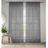 Enhanced Living Coppia di tende in voile grigio per soggiorno, 145 x 122 cm (larghezza x lunghezza), in tinta unita, con asole nella parte superiore, 145 x 122 cm