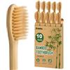 Daletu Spazzolino Bamboo 10 Pezzi Spazzolini da Denti Riutilizzabili Biodegradabili in Bambù, spazzolino da viaggio kit in Legno Spazzolino Setole Morbide Naturali Ecologiche BPA Gratuite
