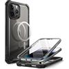 i-Blason Cover per iPhone 14 Pro Max (2022) 6.7''Compatibile con Magsafe, con Protezione per lo Schermo Integrata,Retro Trasparente, Paraurti Antiurto [Ares Mag] Protezione Completa a 360 Gradi (Nero)