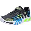 Skechers Flex-glow Elite, Scarpe da ginnastica Bambini e ragazzi, Bordo Sintetico Nero Blu Lime Bordo Whi, 34 EU