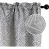 GIRASOLE HOME Coppia Tende Jacquard Semi Oscuranti Fantasia Rombi Tenda Filtrante per Soggiorno Camera e Interni 2 Pannelli con Tasca (70x240cm, Grigio)