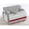 IlGruppone Il Gruppone Passione Casa Coperta Plaid in Pile Sherpa Invernale, Morbida e Calda, Pelosa in Finta Pelliccia Singola Matrimoniale Doppio Lato - Tartan Heart - Due piazze 200x230