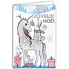 Afie 61-5676 Carta Buon Natale con Busta e Argento Brillante Scintillante scintillante Unicorno Corno Corona Pony Cavallo Coniglio Bianco Sciarpa Rosa Regali Fiocchi Magici per Bambina