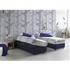 Talamo Italia Letto contenitore Singolo Silvia Sommier, Made in Italy, Letto con rivestimento in tessuto, Apertura frontale, con materasso cm 80x200 incluso, Blu