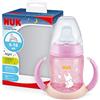 NUK First Choice+ bicchiere antigoccia Learner Cup Night | 6-18 mesi | Beccuccio in silicone a prova di perdite | Illuminano al buio | Sfiato Anti-Colica | Senza BPA | 150 ml | rosa