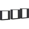 MODULARREDO | INCUBO SLIM Set di 3 Mensole da Muro, Cubi Arredo, Mensole Cubo, Cubi da Parete, 30x30x10cm 27x27x10cm e 24x24x10cm, Nero - Made in Italy