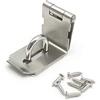 WANLIAN Heavy Padlock Hasp Duty, Scrocco Hasp per porta a 90 gradi, Chiusura a scatto con angolo di sicurezza in acciaio inox per Push/Sliding/Barn Door, Nichel satinato a più spessore