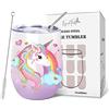 NymphFable 350ml Tazza Termica da Viaggio con Unicorno - Thermos Cafe a Doppia Parete