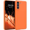 kwmobile Custodia Compatibile con Samsung Galaxy S21 FE Cover - Back Case per Smartphone in Silicone TPU - Protezione Gommata - arancia fruttata