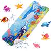 YOCOLE Tappetino da bagno per bambini, 100 x 40 cm, antiscivolo, per vasca da bagno, doccia, senza BPA, in PVC, con ventose, resistente alla muffa e lavabile in lavatrice