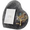 Sospiri Venezia Portafoto Vetro Murano Cornice a Cuore Decorazione Albero della Vita con Murrine Supporto da Scrivania o Tavolo Foto 7x10 cm Idea Regalo Made Italy (19x19 cm)
