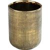 WENKO Bicchiere portaspazzolini Rivara, pregiato portaspazzolini per spazzolini e dentifricio, in raffinata ceramica, dipinto a mano, Ø 7,5 x 9,5 cm, colore oro