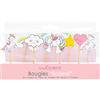 ScrapCooking 5033 - Set di 8 Candele a Forma di Unicorno, Decorazione in Legno, paraffina per Torte, Accessorio per Compleanni, Feste, Bambini, Cupcake, Pasticceria, Torte, Design Rosa Arcobaleno