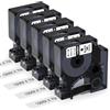 Aken 5x Compatibile con Dymo D1 Nastro 19mm x 7m 45803 S0720830 Compatibile con Dymo LabelPOINT 300 350 & LabelManager LM 360D 420P 450D 500TS, 19 mm Nero su Bianco