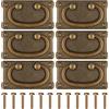 Kssvzz 6 Pezzi Maniglie per Mobili Vintage e Antichi, Maniglie in Lega di Zinco, Manopole Quadrate per Cassetto, Armadio da Cucina, Con Viti, 95x52mm