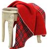 Beskie, Coperta in pile per divano, letto, viaggi, colore: rosso e nero, motivo tartan a quadri, decorazione per la casa, calda e accogliente, 129,5 x 160 cm