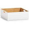 Zeller Scatola portaoggetti in bambù, Colore: Bianco, Bianco, ca. 30 x 27 x 10,5 cm